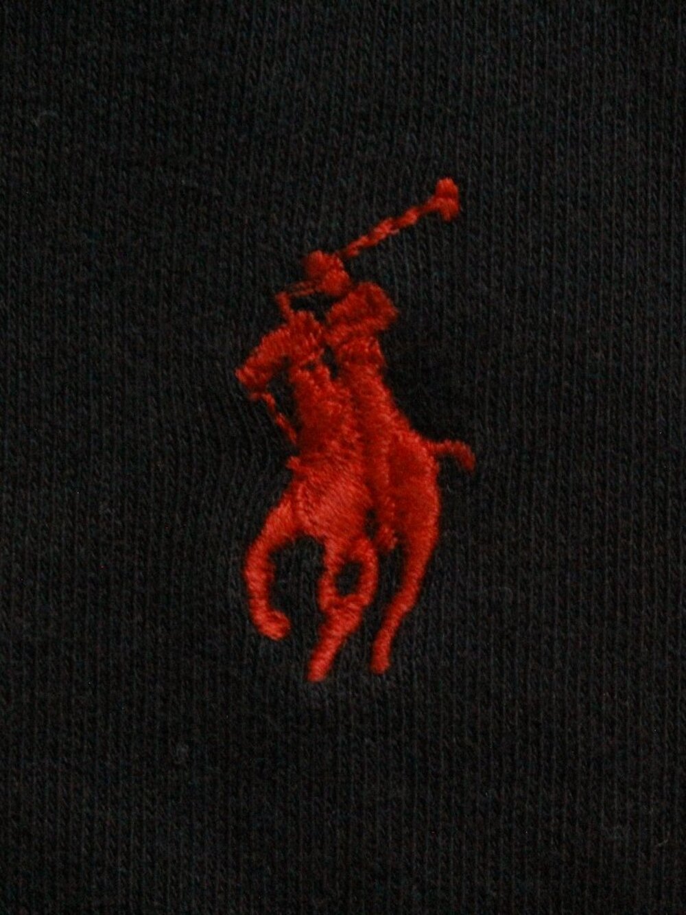 VTG Polo By Ralph Lauren Black Polo Shirt Red Pony Crest Cotton Large Hong Kong